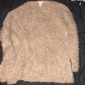 Oversized Nude Fluffy Sweater